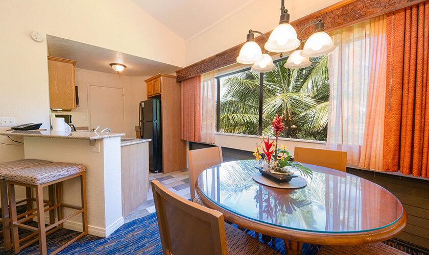 Makai Club Resort one bedroom interior dining room table