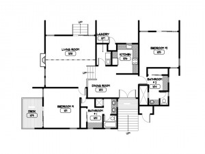 cottages with stairs unit floor plan