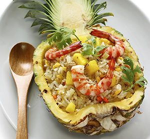 fried rice in a pineapple