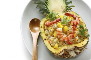 fried rice in a pineapple