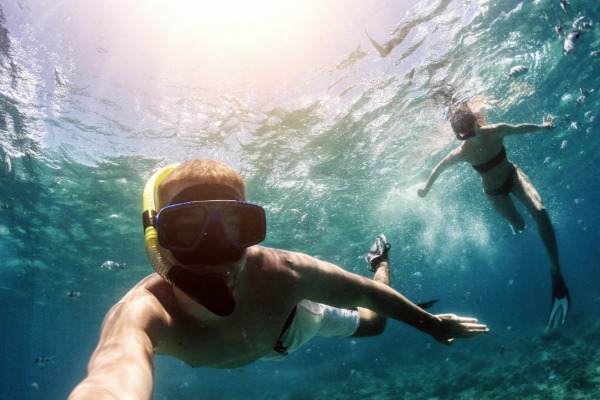 snorkeling in the ocean